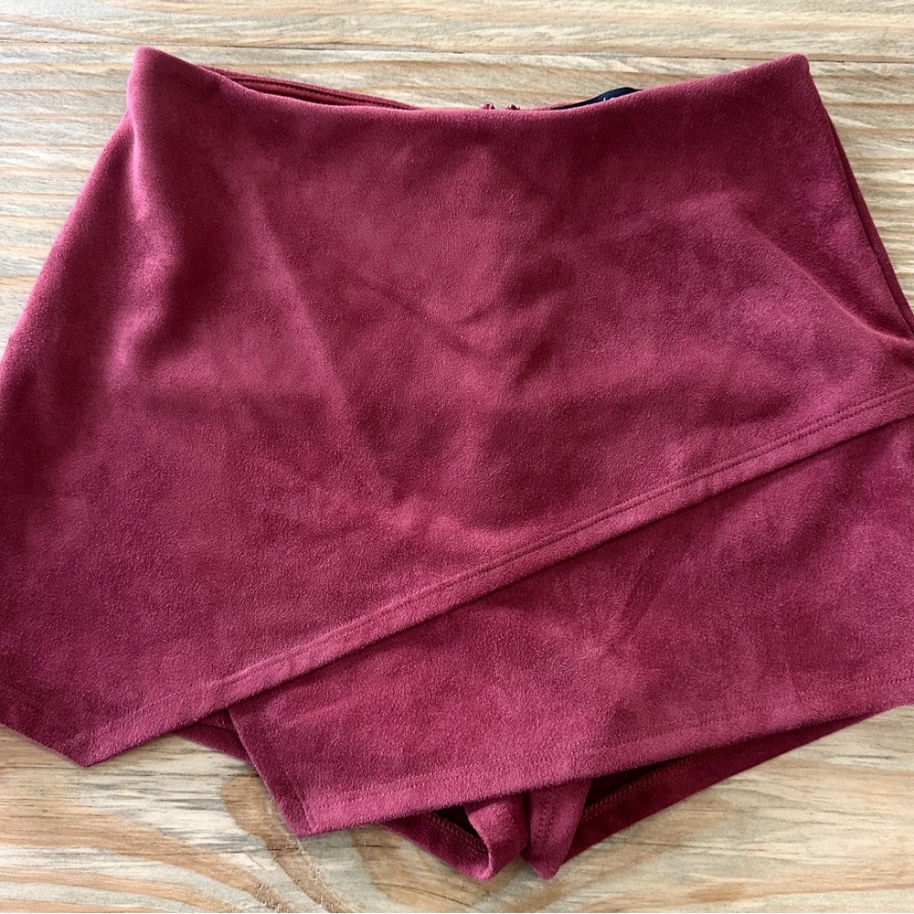 Asymmetrical Suede Skort